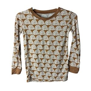 Little Sleepies Rust Brown Rainbow Long Sleeve Top 2T